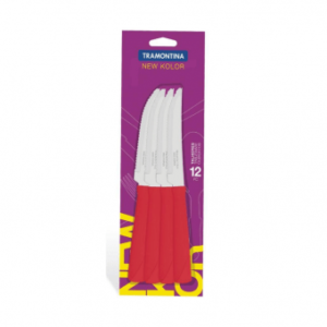 Cuchillo de Asado New Kolor Rojo x 12 Unidades Tramontina 23160/974